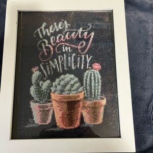 Framed Cactus Art with Inspirational Quote